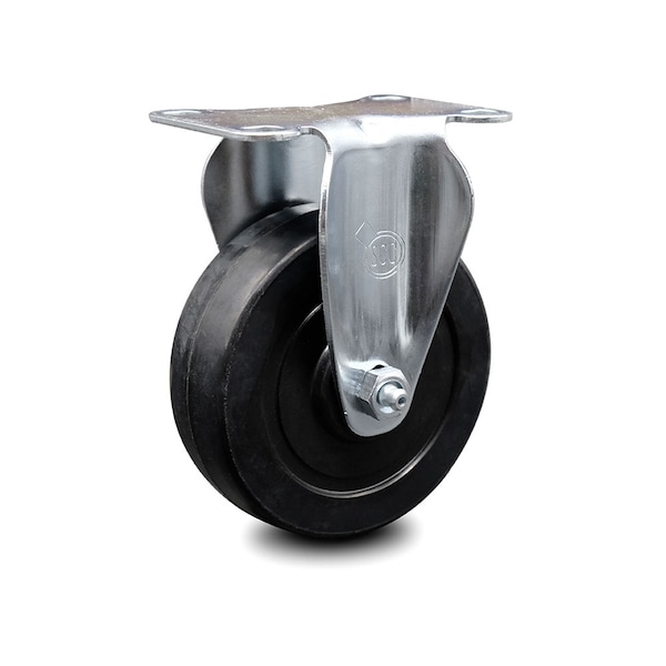 4 Inch Soft Rubber Wheel Rigid Top Plate Caster